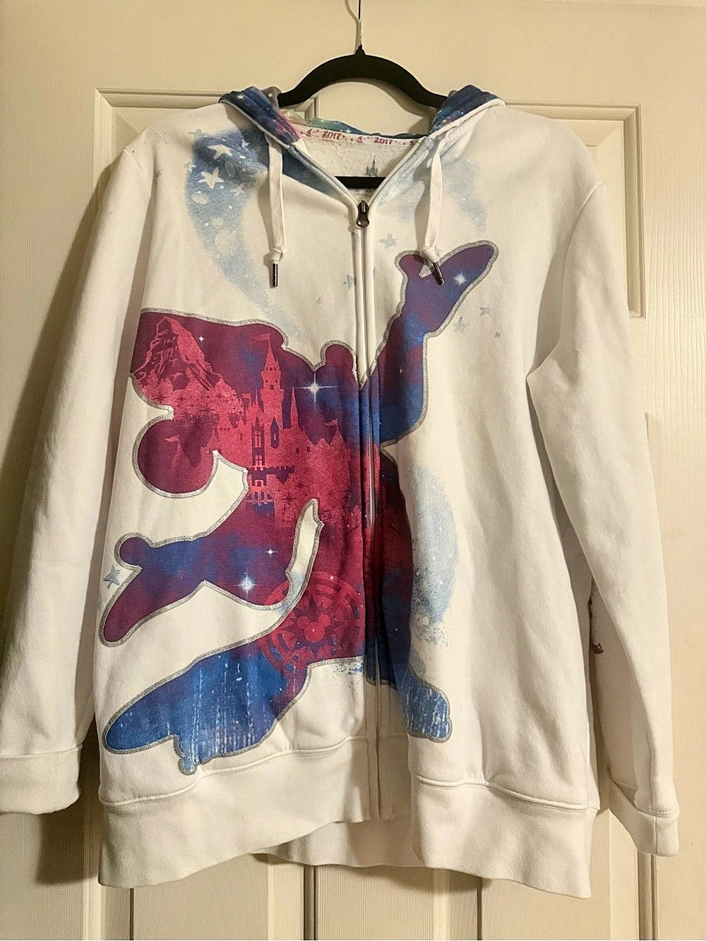 Disneyland 2017 Graphic Zip Hoodie Size XL